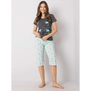 Graphite two-piece pajamas with a print