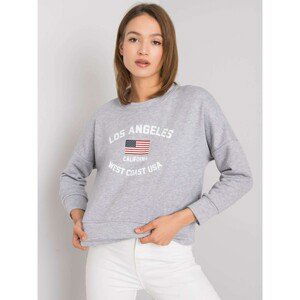 RUE PARIS Grey melange sweatshirt with print