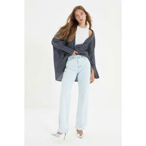 Trendyol Light Blue Ripped High Waist 90's Wide Leg Jeans