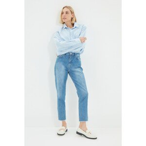 Trendyol Blue Tasseled High Waist Mom Jeans