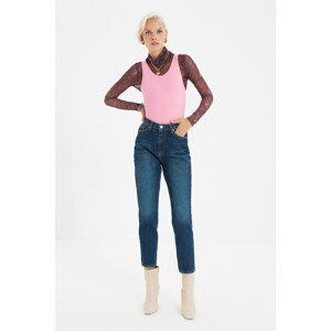 Trendyol Dark Blue High Waist Mom Jeans