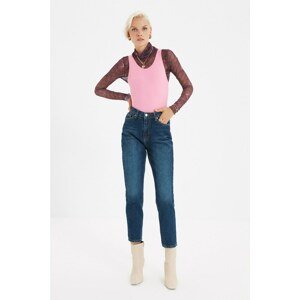 Trendyol Dark Blue High Waist Mom Jeans