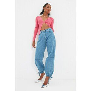 Trendyol Blue Detailed High Waist Wide Leg Jeans