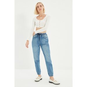 Trendyol Blue High Waist Jogger Jeans