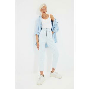 Trendyol Blue Waist Detailed High Waist Mom Jeans