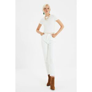 Trendyol White Tie Dye Detailed High Waist Mom Jeans