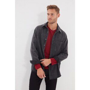 Trendyol Anthracite Men Regular Fit Single Pocket Denim Shirt