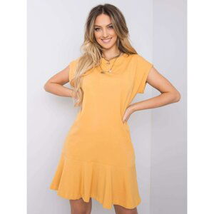 Mustard dress made of cotton