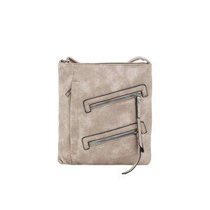 Dark beige women's handbag with slanting pockets