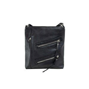 Women's black handbag with oblique pockets