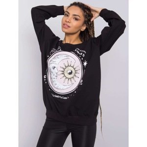 Women's black sweatshirt without a hood
