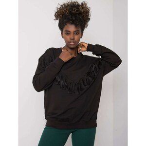 Women's black sweatshirt with fringes