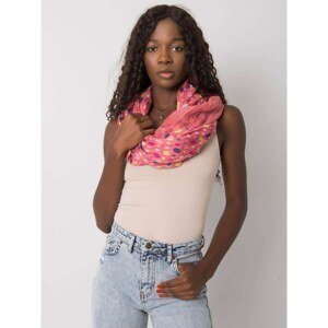 Dusty pink scarf with colored polka dots