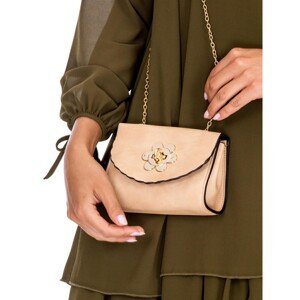 Beige handbag with a decorative clasp