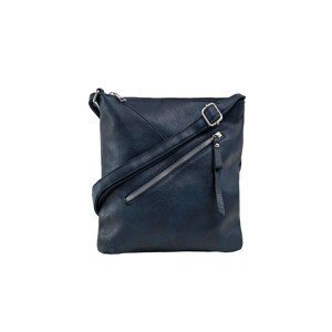 Dark blue shoulder bag with an oblique pocket