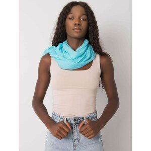 Lady's blue and white scarf with polka dots