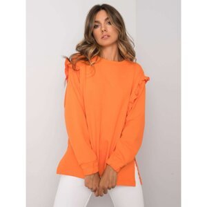 Orange cotton sweatshirt without a hood