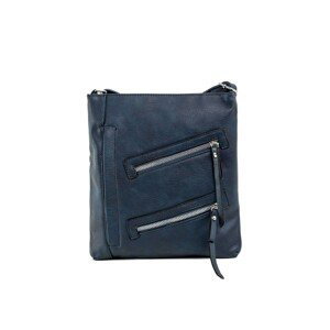 Ladies' navy blue handbag with slanting pockets