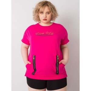 Large fuchsia blouse with zippers