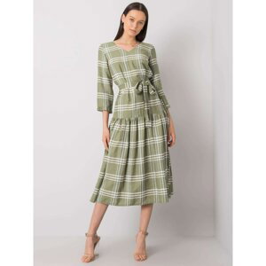 Green plaid dress with frill