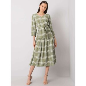 Green checkered dress with a frill