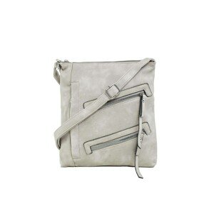 Gray women's handbag with slanted pockets