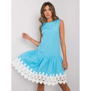 Blue dress with decorative lace