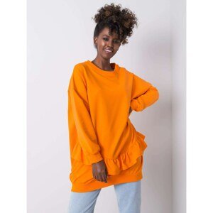 Orange cotton sweatshirt with frills