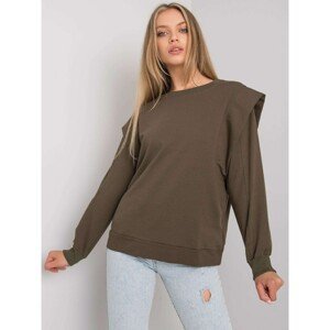 Khaki cotton sweatshirt for women