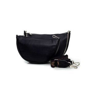 Black handbag with a detachable sachet