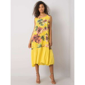 Yellow dress with frill prints