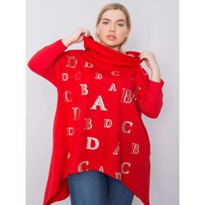 Red oversize sweatshirt with print