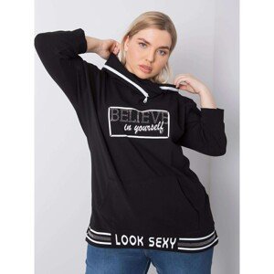 Black plus size sweatshirt with an applique