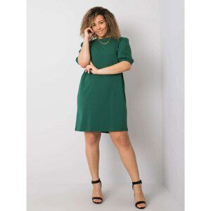 Dark green plus size cotton dress