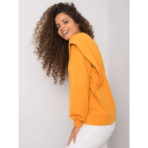 Women's dark yellow cotton sweatshirt