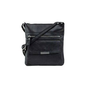 Black eco-leather bag with pockets