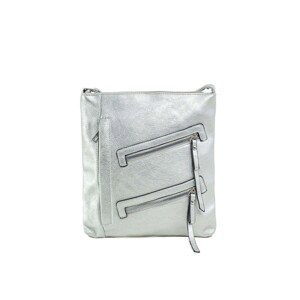 Women's silver handbag with slanted pockets
