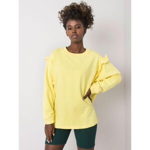 Yellow cotton sweatshirt without a hood