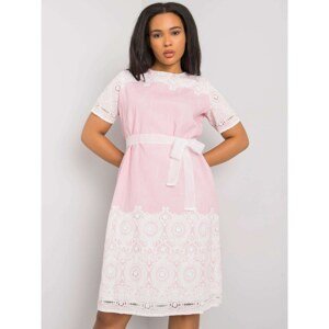 Plus size pink patterned dress