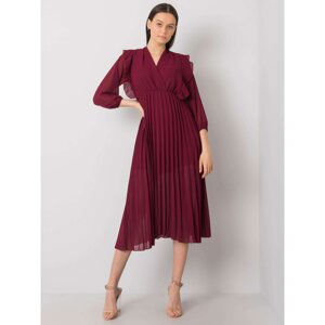 Burgundy dress with flounces