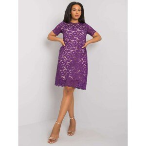 Purple plus size lace dress