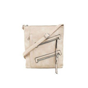 Ladies' beige handbag with slanting pockets