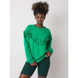 Women's green sweatshirt with fringes