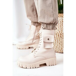 Insulated Boots With A Pocket Beige Awesome