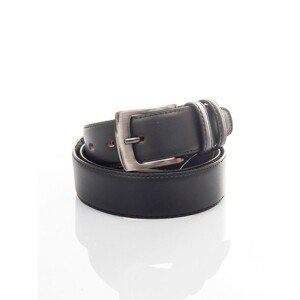 Men's leather belt with a black buckle