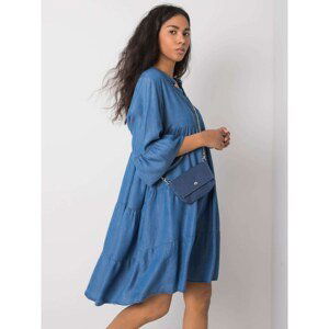 Blue oversized dress with frill