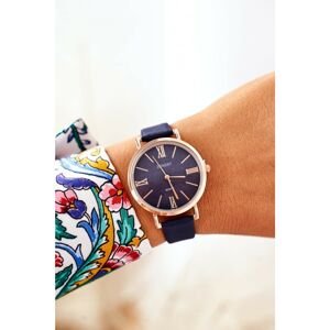 Watch On A Leather Strap Nickel Free ERNEST Navy Blue