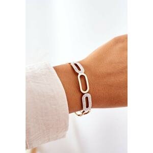 Steel Bracelet with Cubic Zirconia Rose Gold