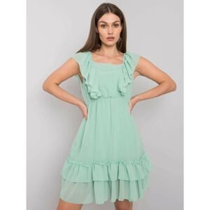 Green dress with ruffles from Safina