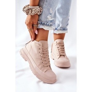 High Sneakers On A Chunky Sole Beige Trissy